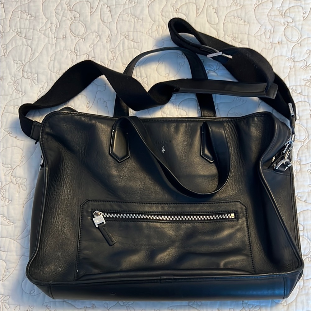 Serapian Black Leather Men's Bag